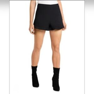 Mango Sequin Side Ruffle Shorts Black Sz M Casual Dressy Night Out Festive Glam